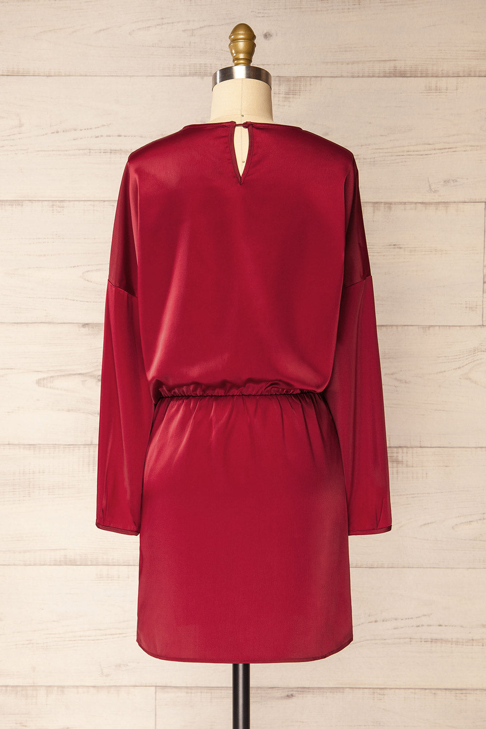 Combault Burgundy | Silky Long Sleeved Dress