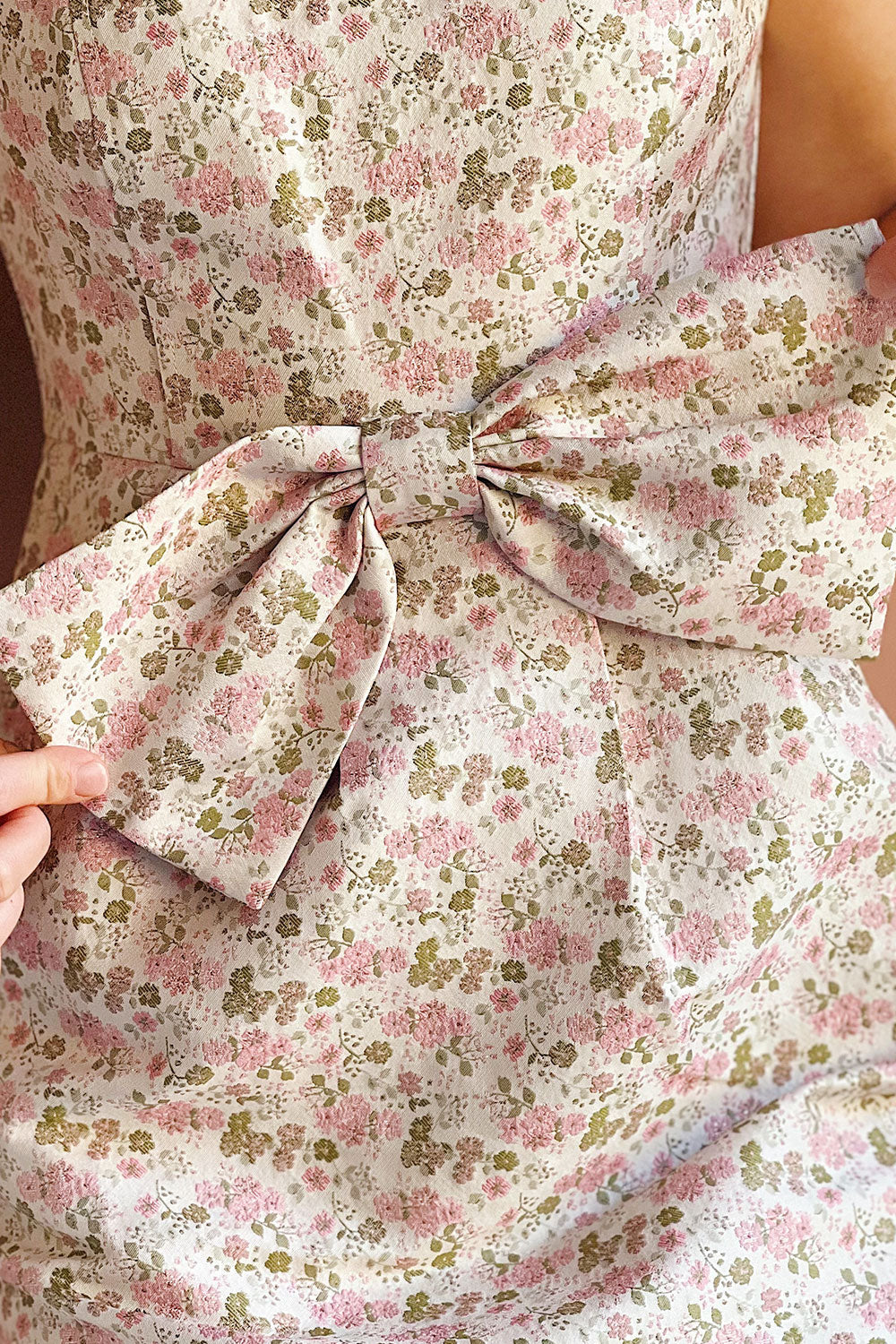 Maram | Long Floral Dress with Bow