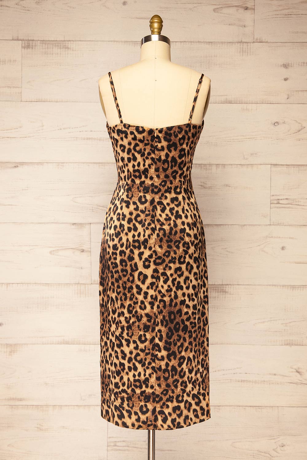 Croenen | Cowl Neck Leopard Midi Dress