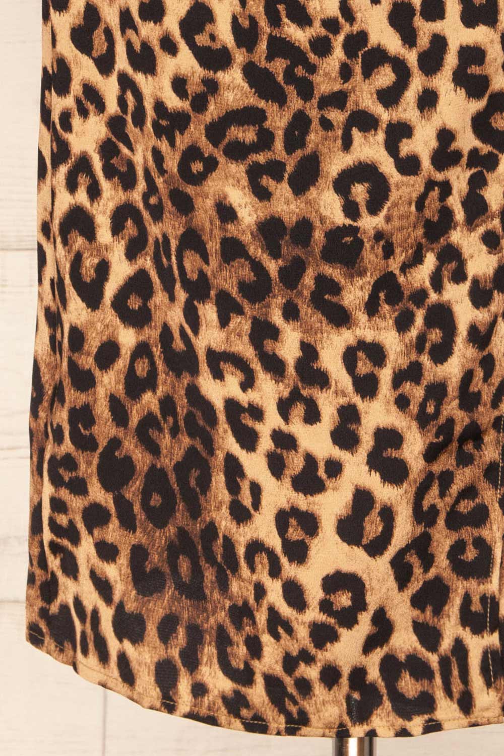 Croenen | Cowl Neck Leopard Midi Dress