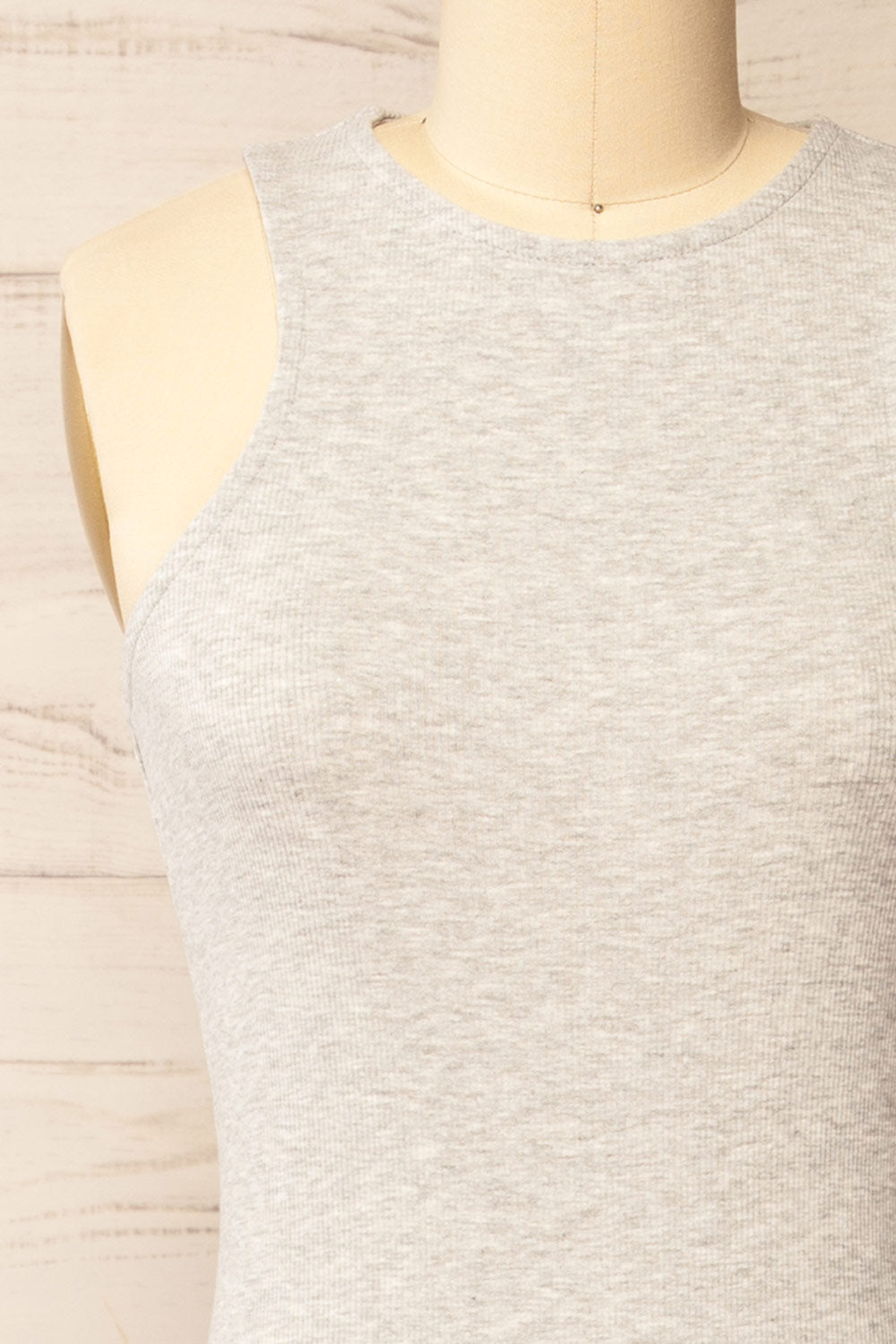 Daegu Grey | Long Fitted Ribbed Dress