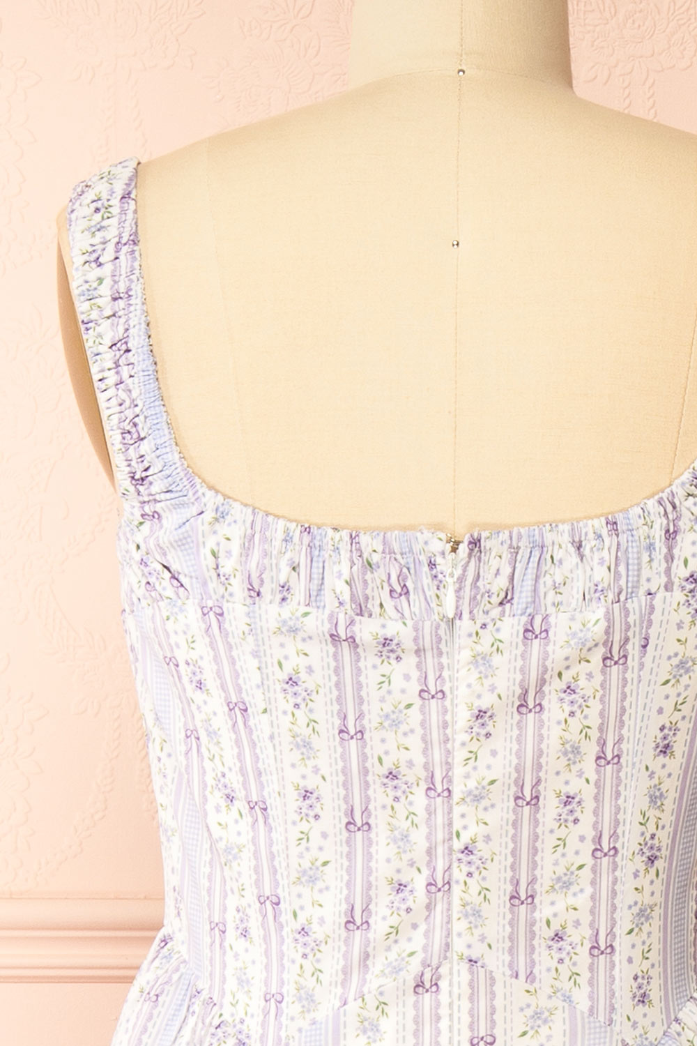 Daiko Lilac | Floral A-Line Maxi Dress with Corset Bust