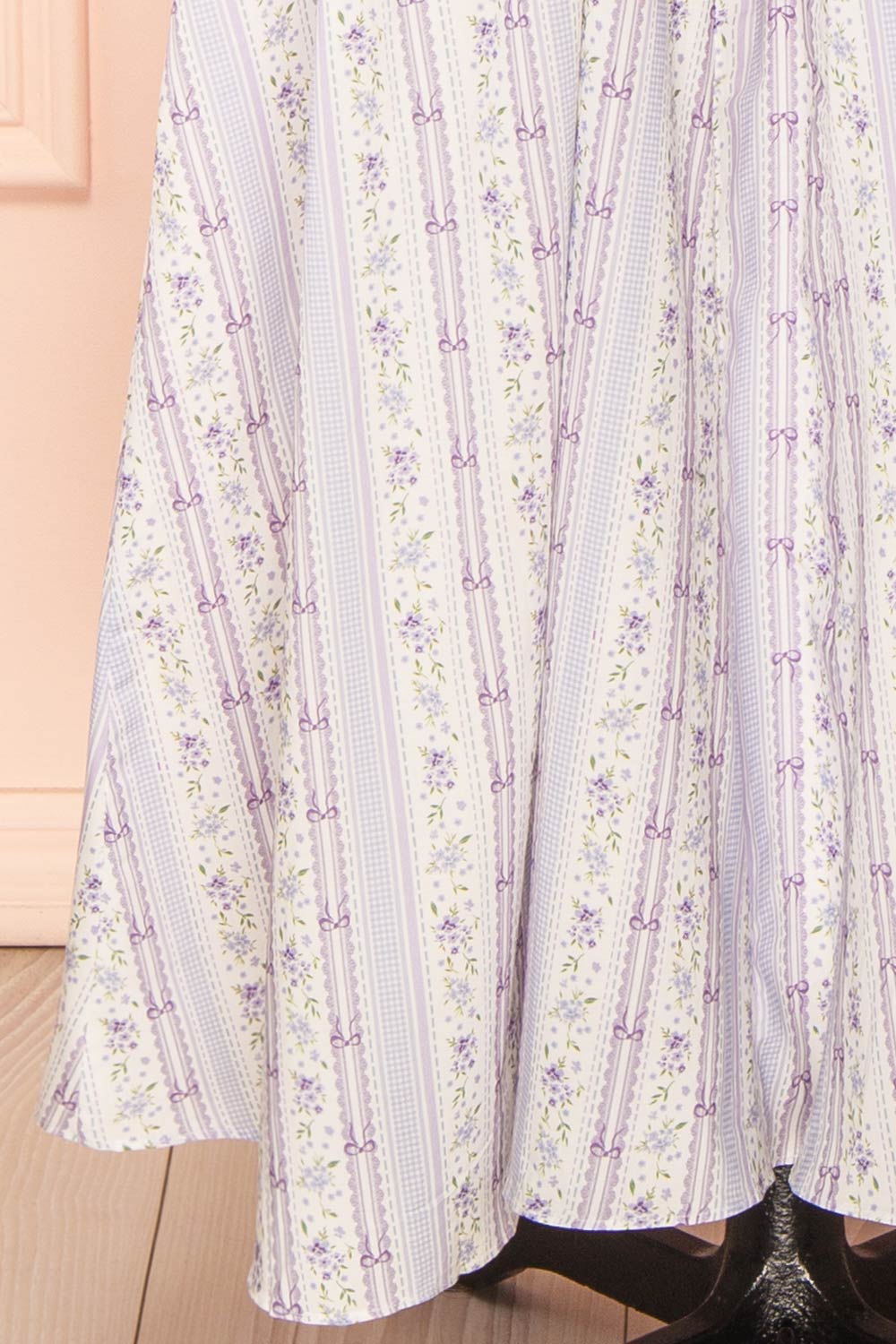 Daiko Lilac | Floral A-Line Maxi Dress with Corset Bust