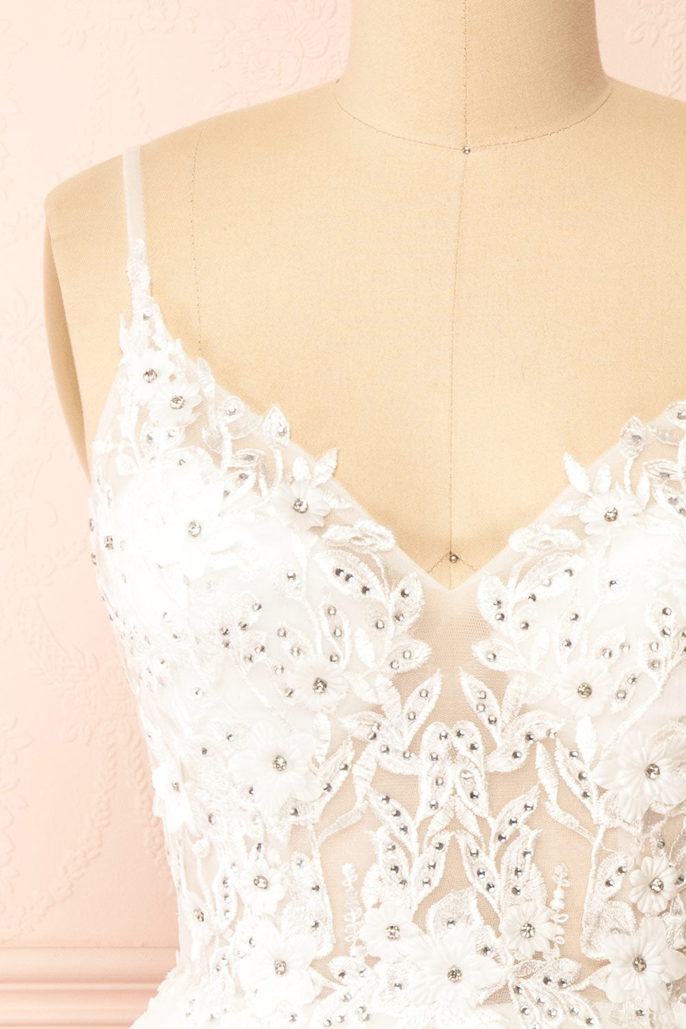 Danna | Short Sparkly White Dress with Embroidery
