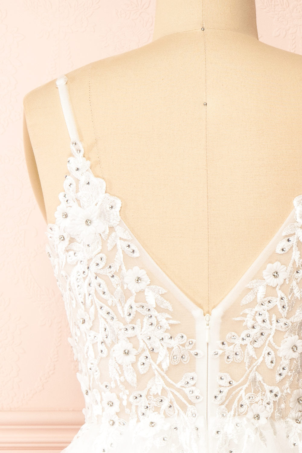 Danna | Short Sparkly White Dress with Embroidery
