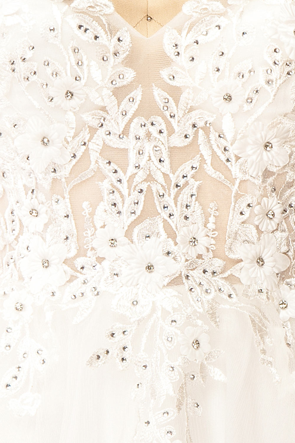 Danna | Short Sparkly White Dress with Embroidery