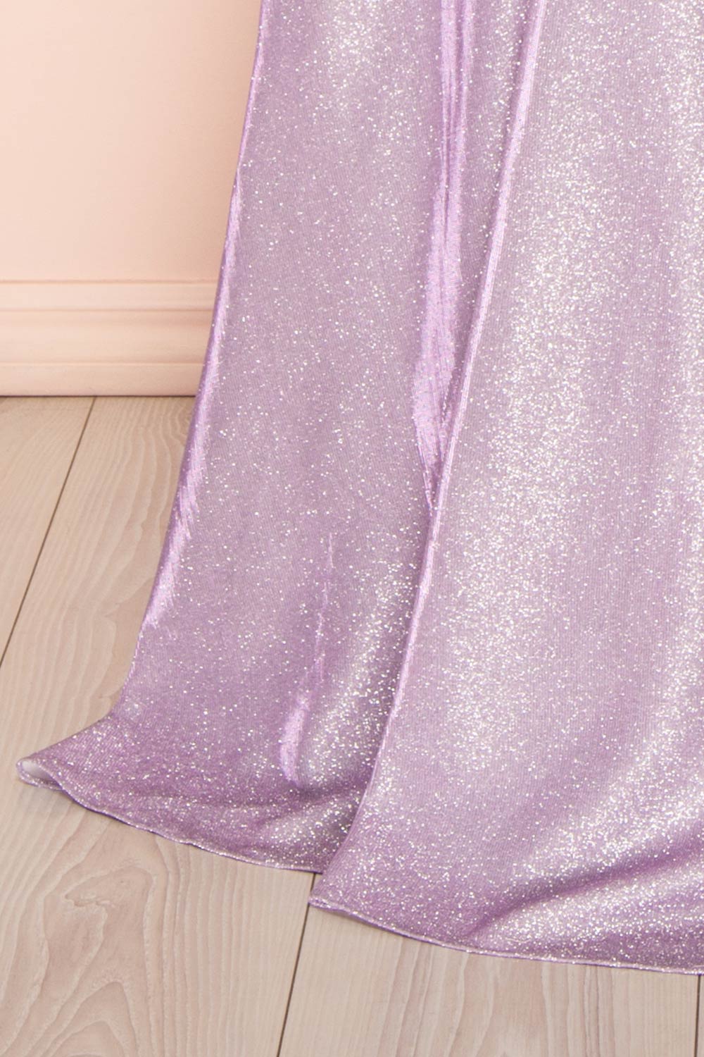 Darya Lavender | Sparkly Maxi Dress w/ Open Back