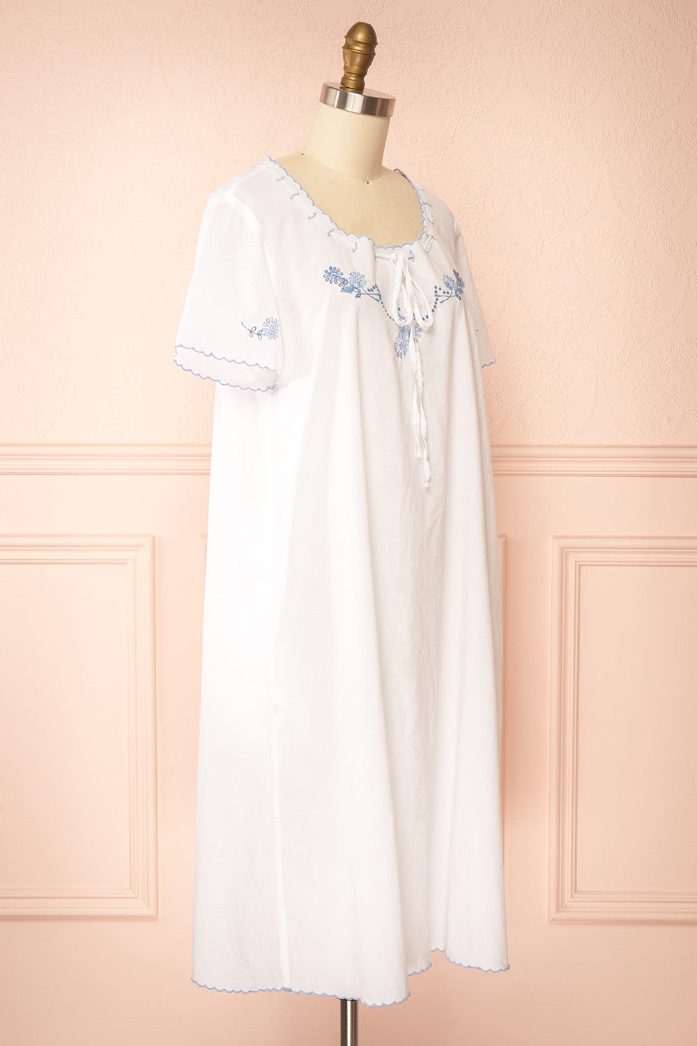 Deirdre | White Midi Nightgown with Pockets by April Cornell