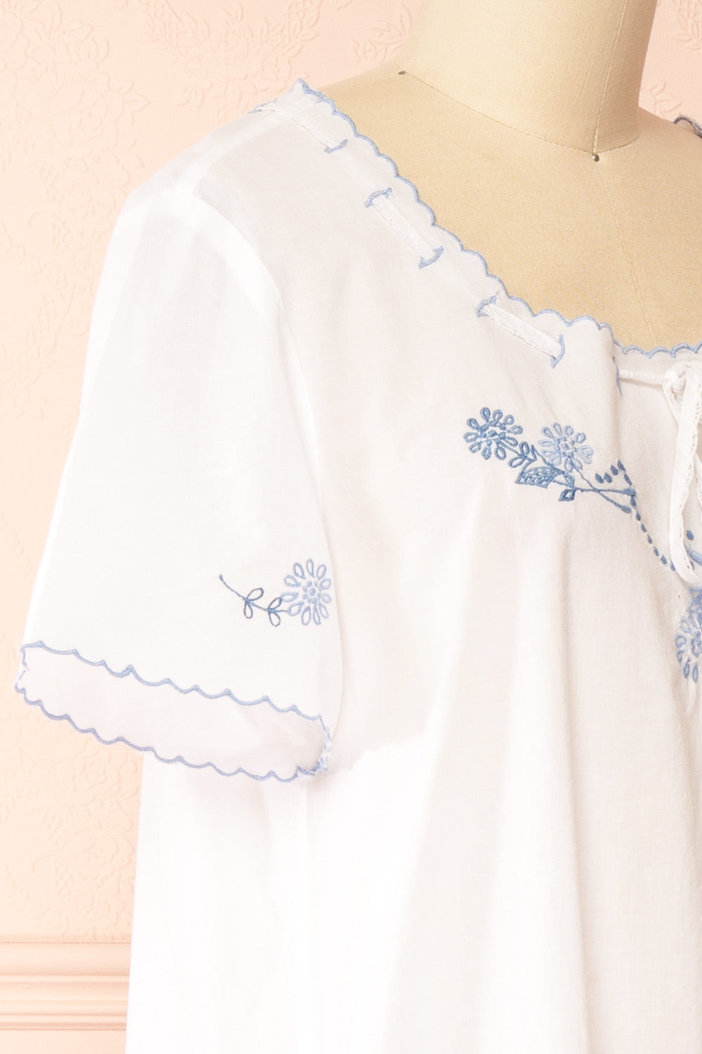 Deirdre | White Midi Nightgown with Pockets by April Cornell
