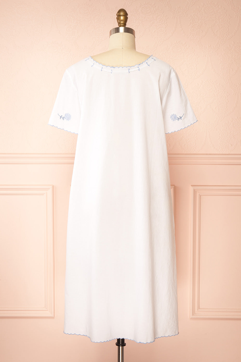 Deirdre | White Midi Nightgown with Pockets by April Cornell