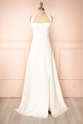 Denisia Ivory | Bridal Maxi Dress with Train and Slit by Arti Gogna