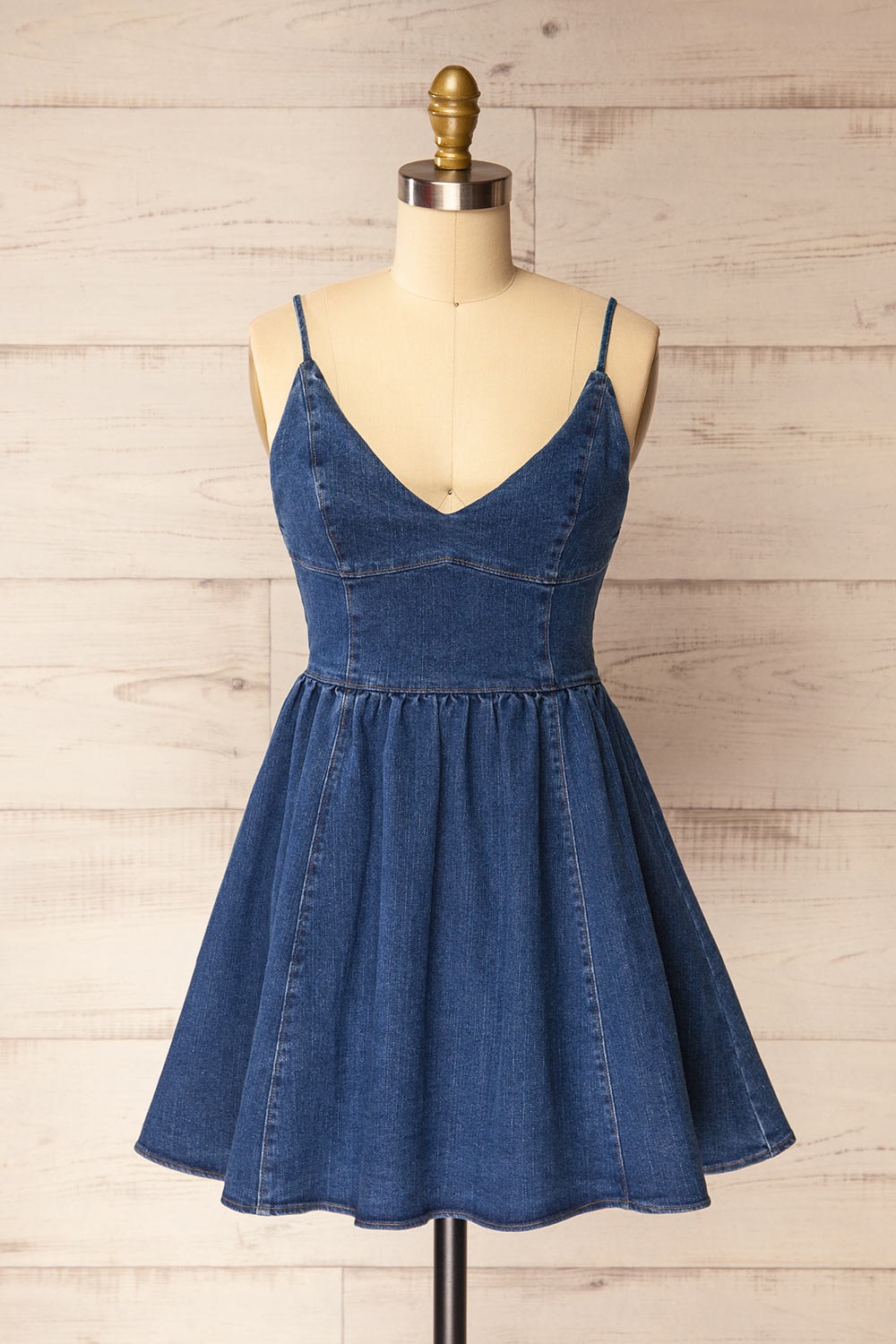 Deoria | Dark Blue Short Denim Dress