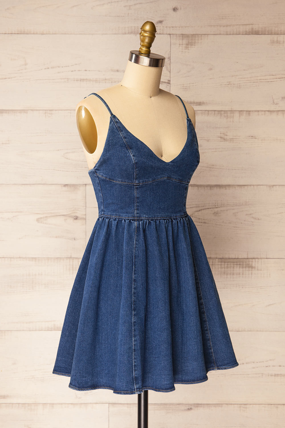 Deoria | Dark Blue Short Denim Dress