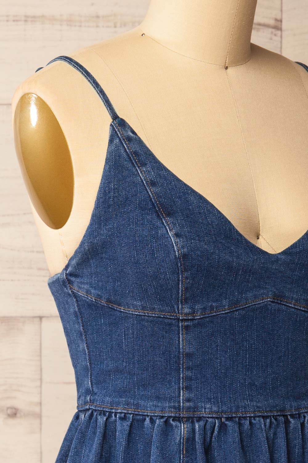 Deoria | Dark Blue Short Denim Dress