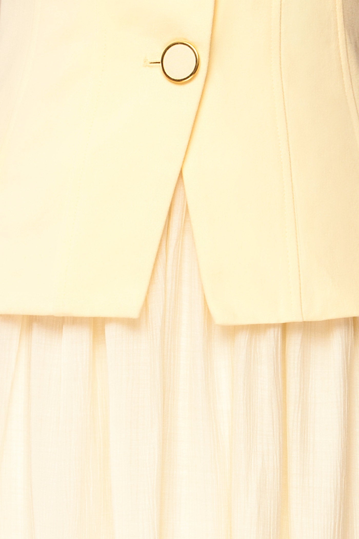 Dhule Light Yellow | Sleeveless Contrast Maxi Dress with Button Front