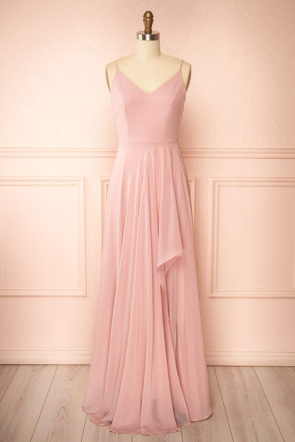 Diana Blush | Exclusive 1861 A-Line Chiffon Dress with Slit