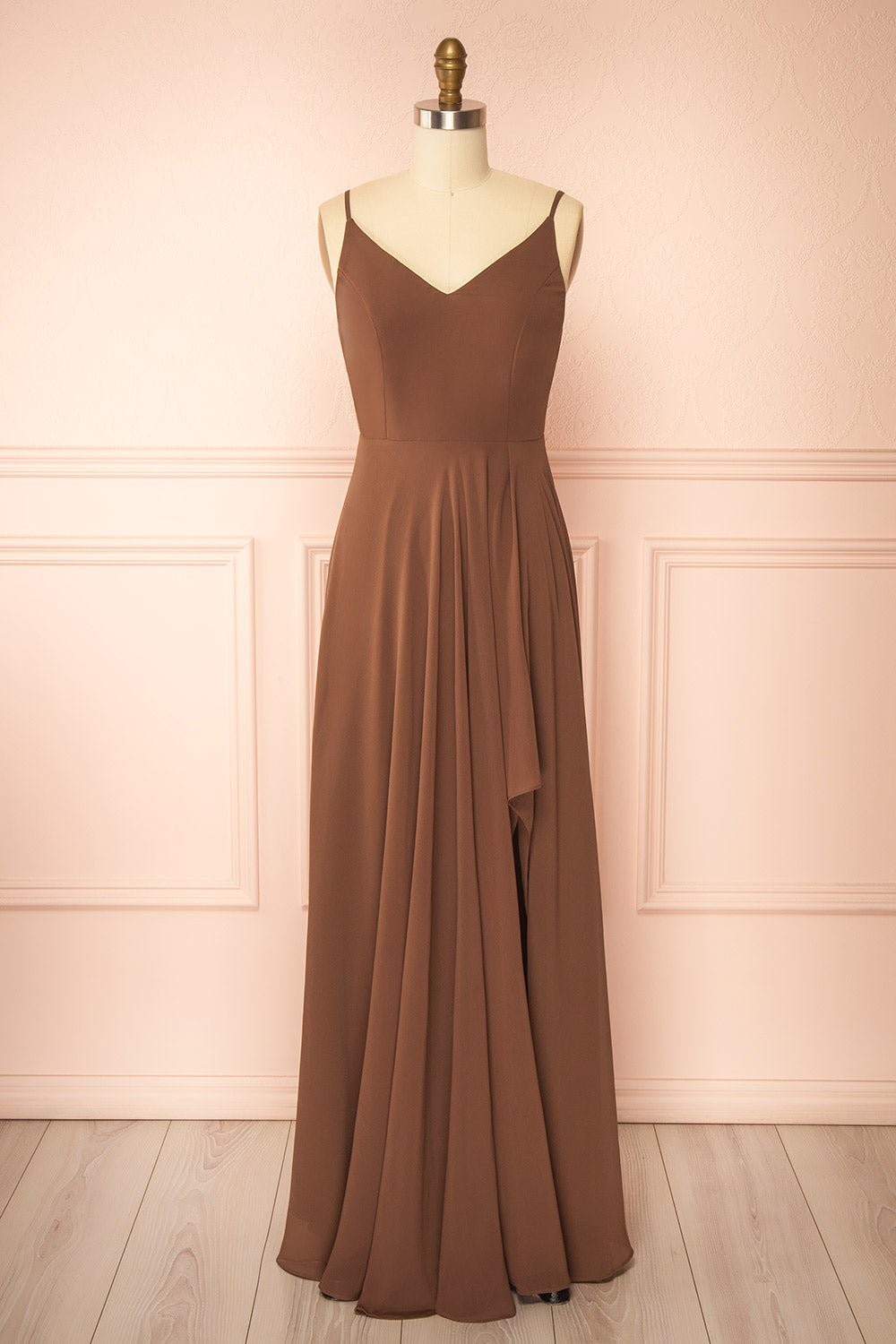 Diana Brown | Exclusive 1861 A-Line Chiffon Dress with Slit
