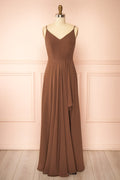 Diana Brown | Exclusive 1861 A-Line Chiffon Dress with Slit