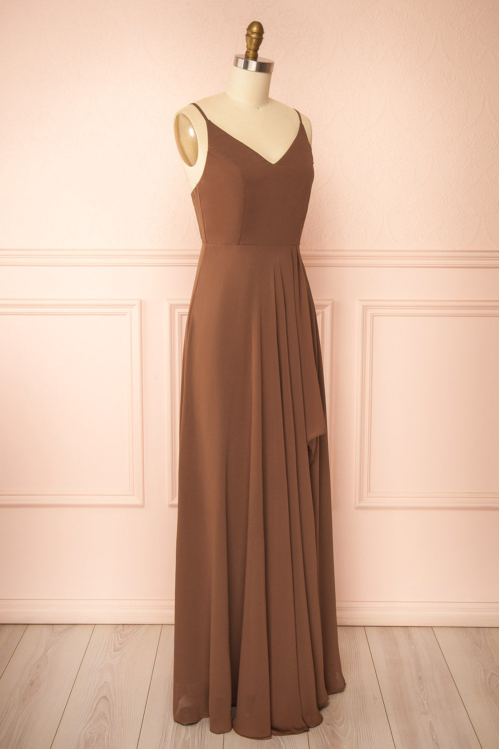 Diana Brown | Exclusive 1861 A-Line Chiffon Dress with Slit
