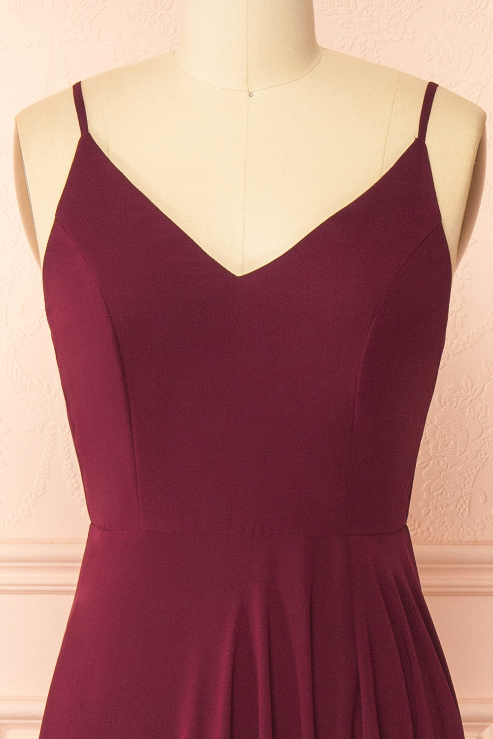 Diana Burgundy | Exclusive 1861 A-Line Chiffon Dress with Slit