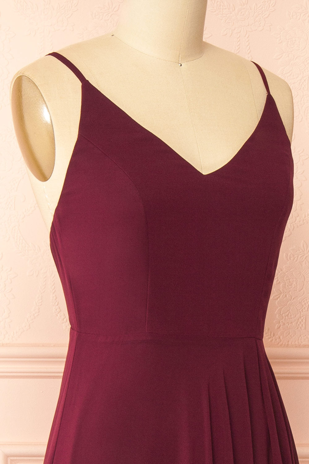 Diana Burgundy | Exclusive 1861 A-Line Chiffon Dress with Slit