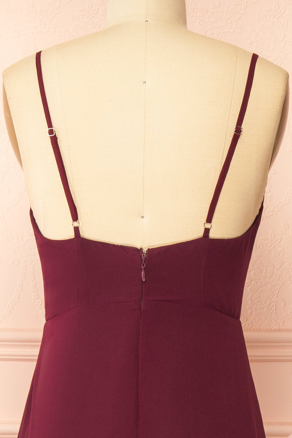 Diana Burgundy | Exclusive 1861 A-Line Chiffon Dress with Slit