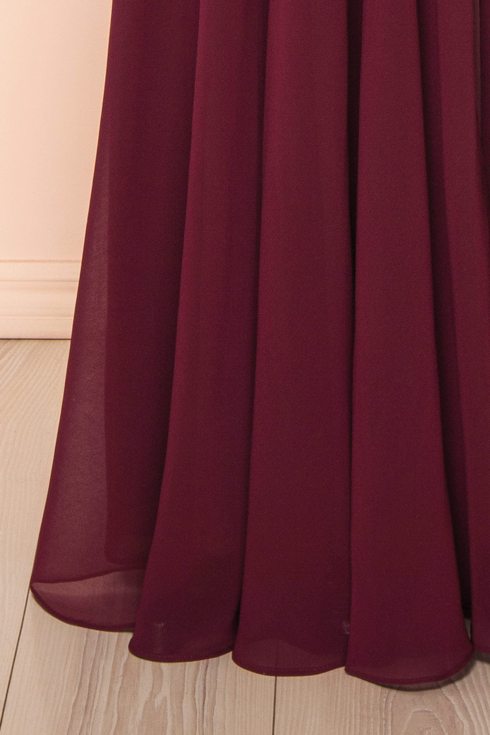 Diana Burgundy | Exclusive 1861 A-Line Chiffon Dress with Slit