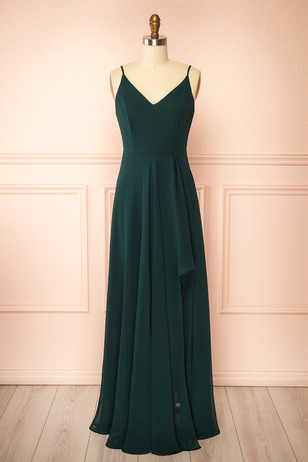 Diana Green | Exclusive 1861 A-Line Chiffon Dress with Slit