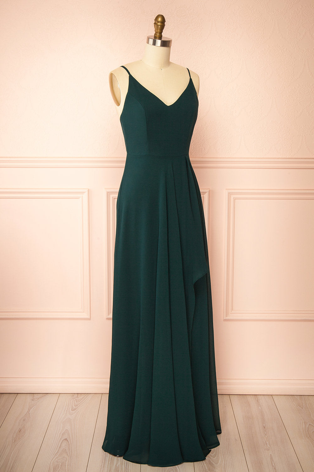 Diana Green | Exclusive 1861 A-Line Chiffon Dress with Slit
