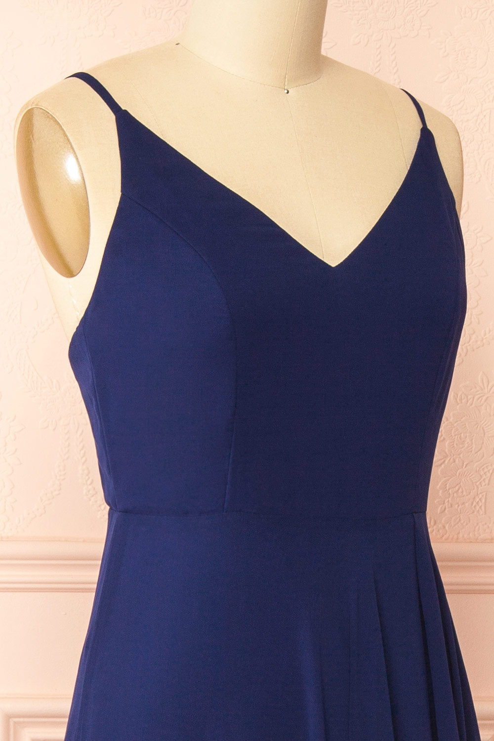 Diana Navy | Exclusive 1861 A-Line Chiffon Dress with Slit