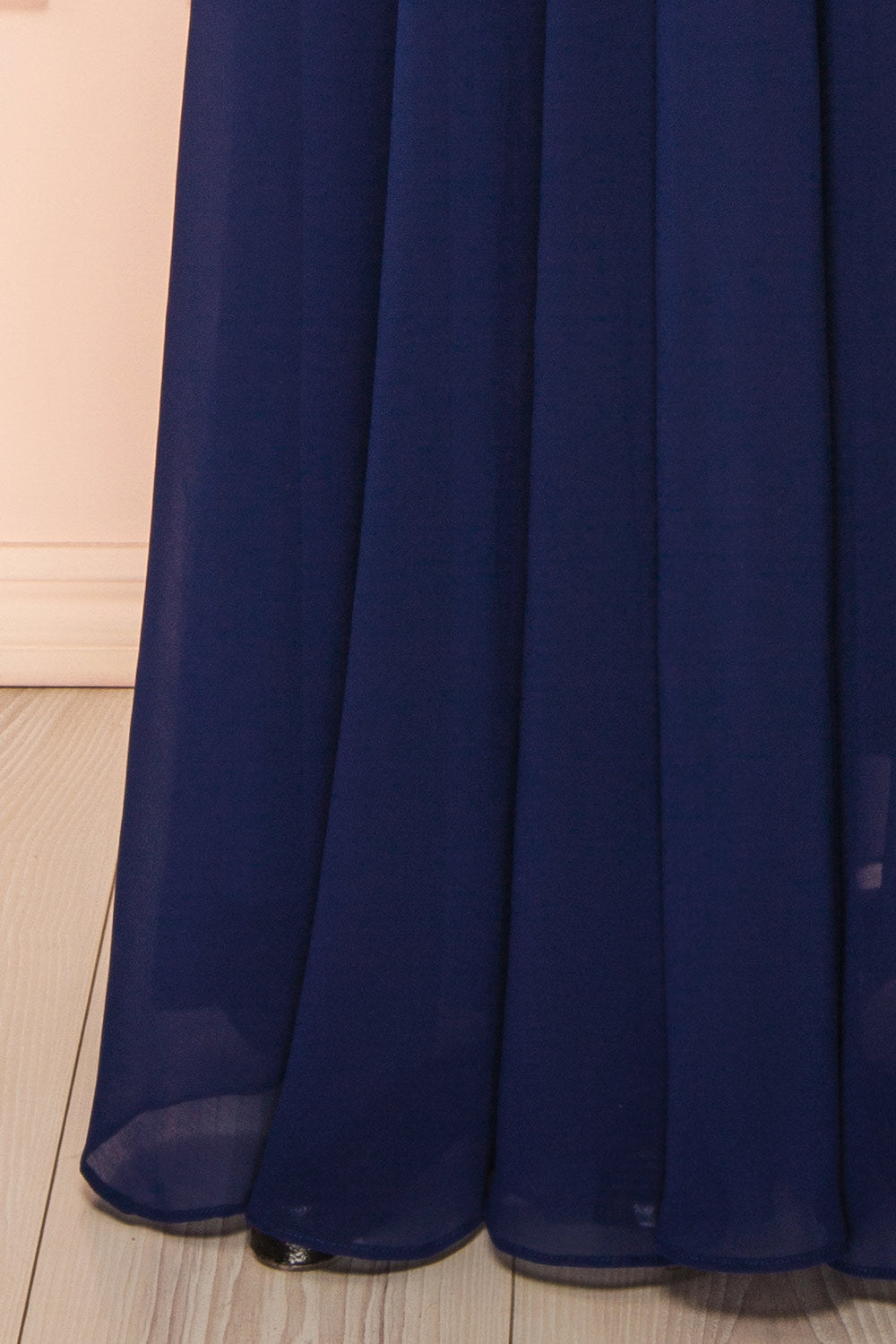 Diana Navy | Exclusive 1861 A-Line Chiffon Dress with Slit