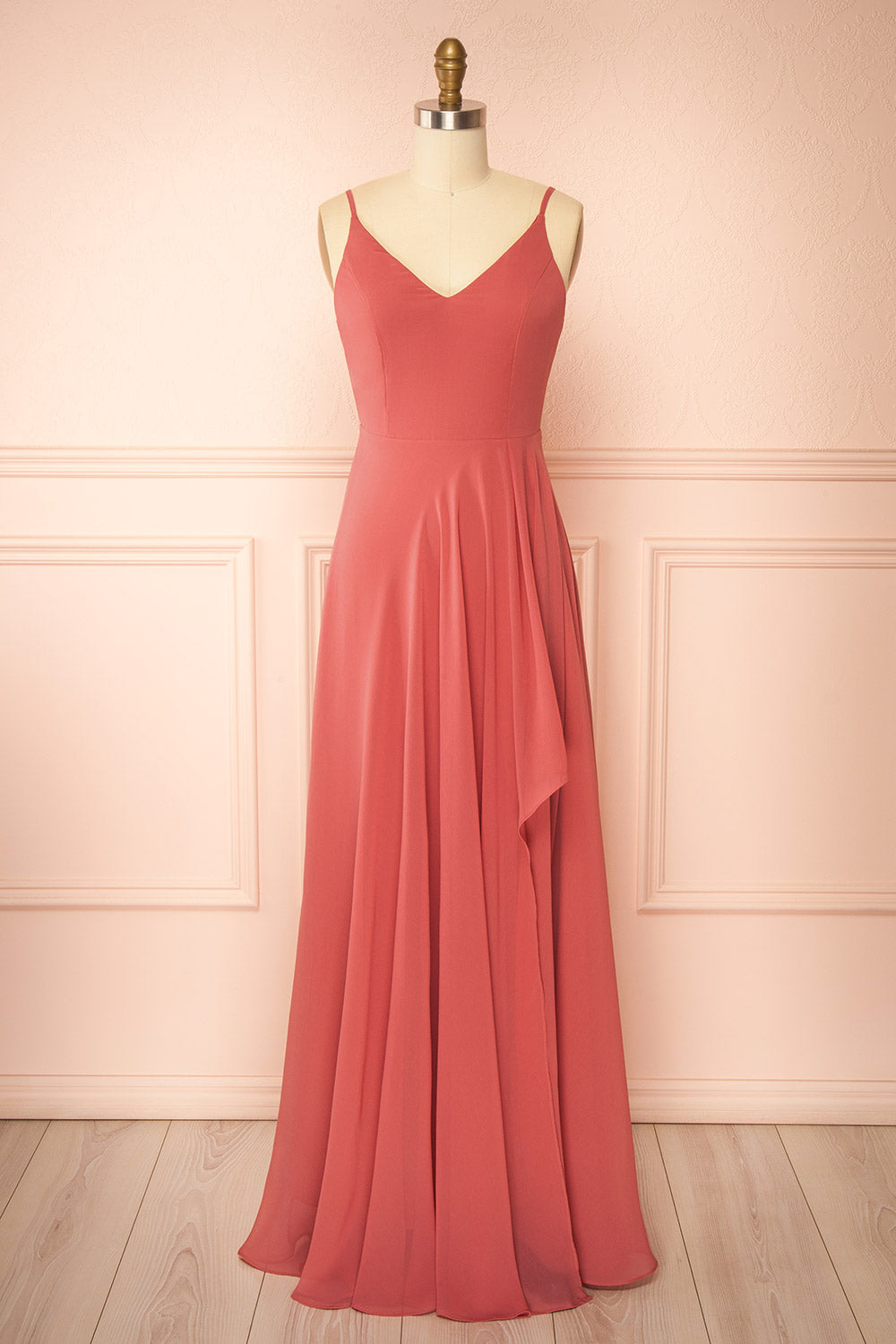 Diana Pink | Exclusive 1861 A-Line Chiffon Dress with Slit