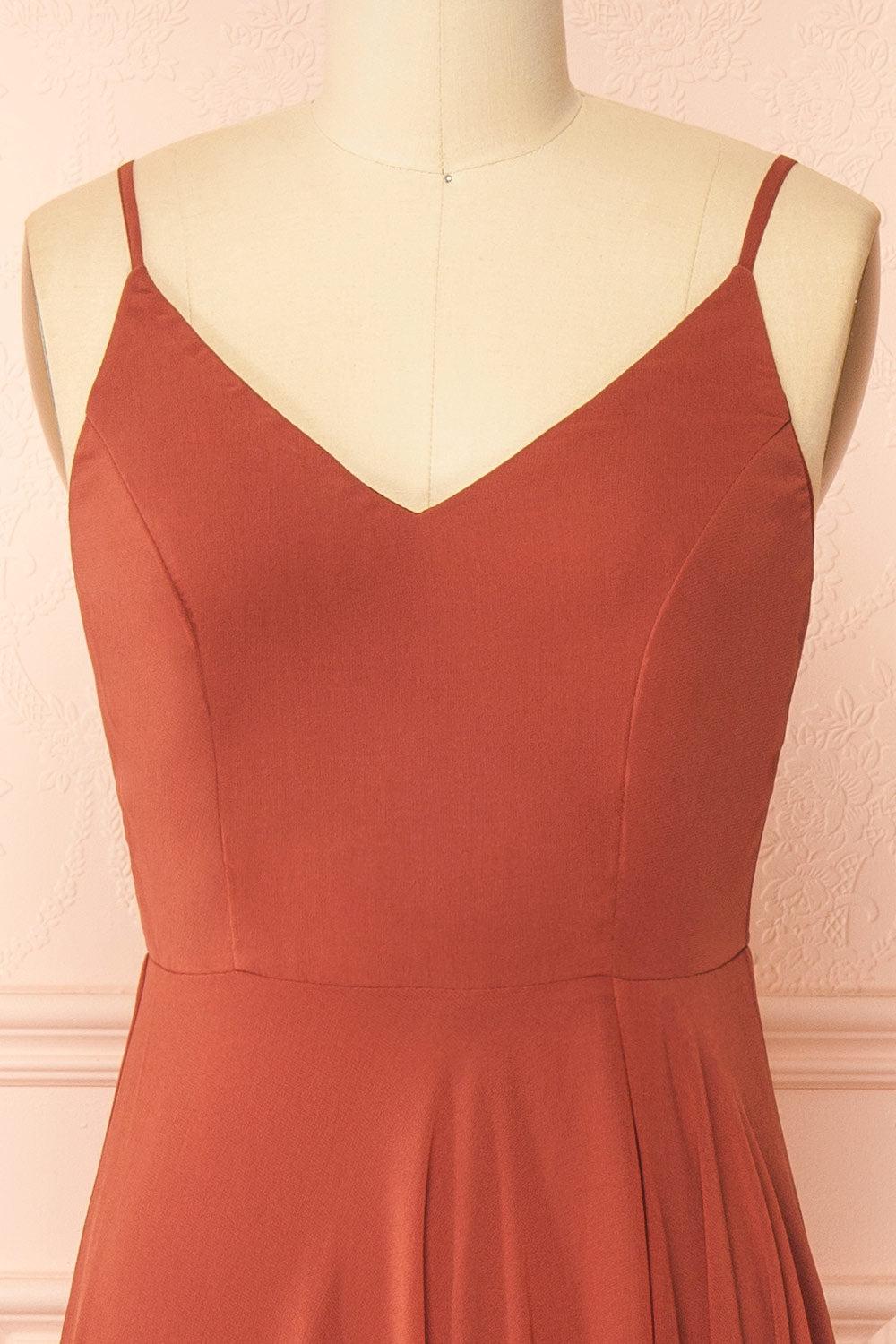 Diana Rust | Exclusive 1861 A-Line Chiffon Dress with Slit