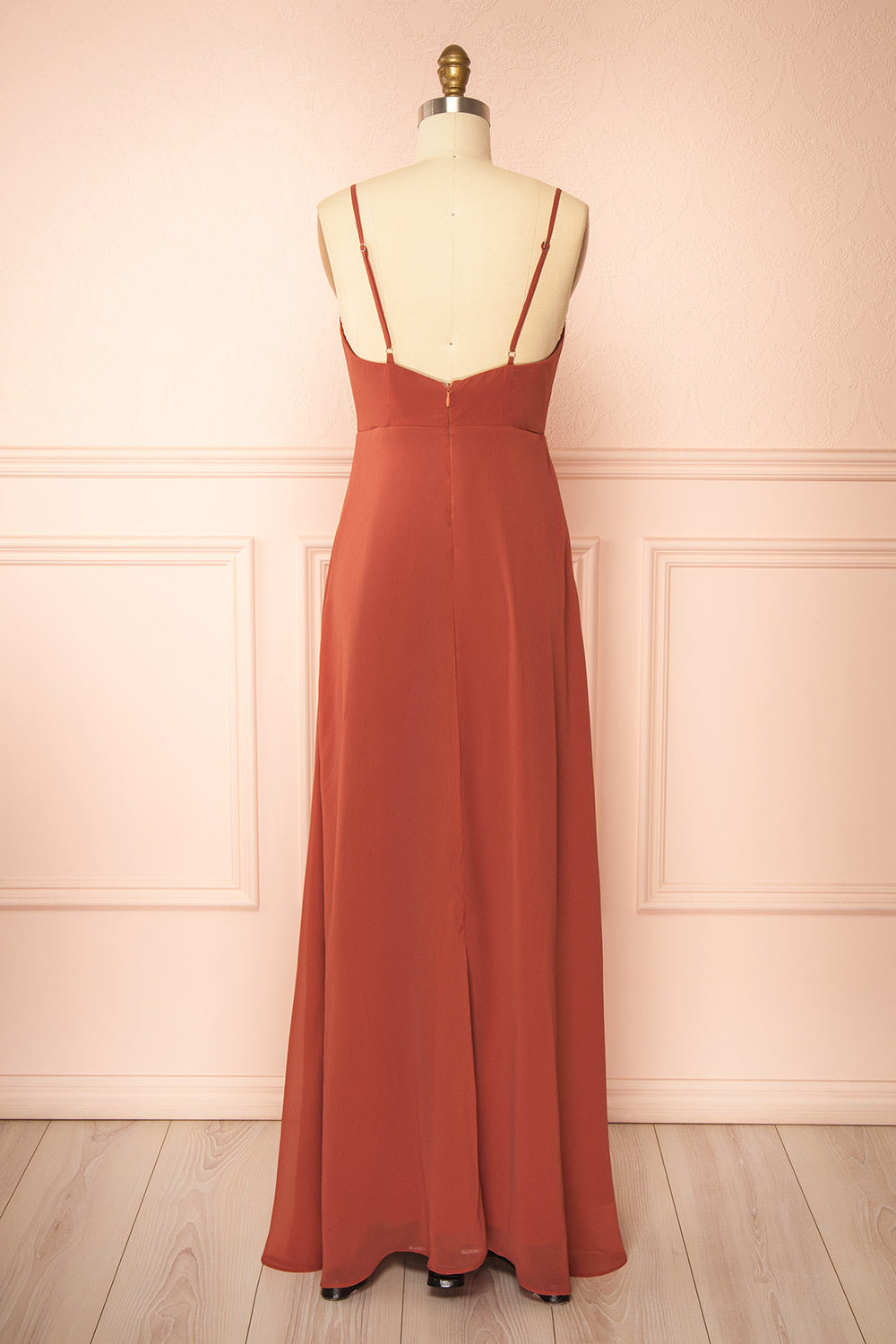 Diana Rust | Exclusive 1861 A-Line Chiffon Dress with Slit