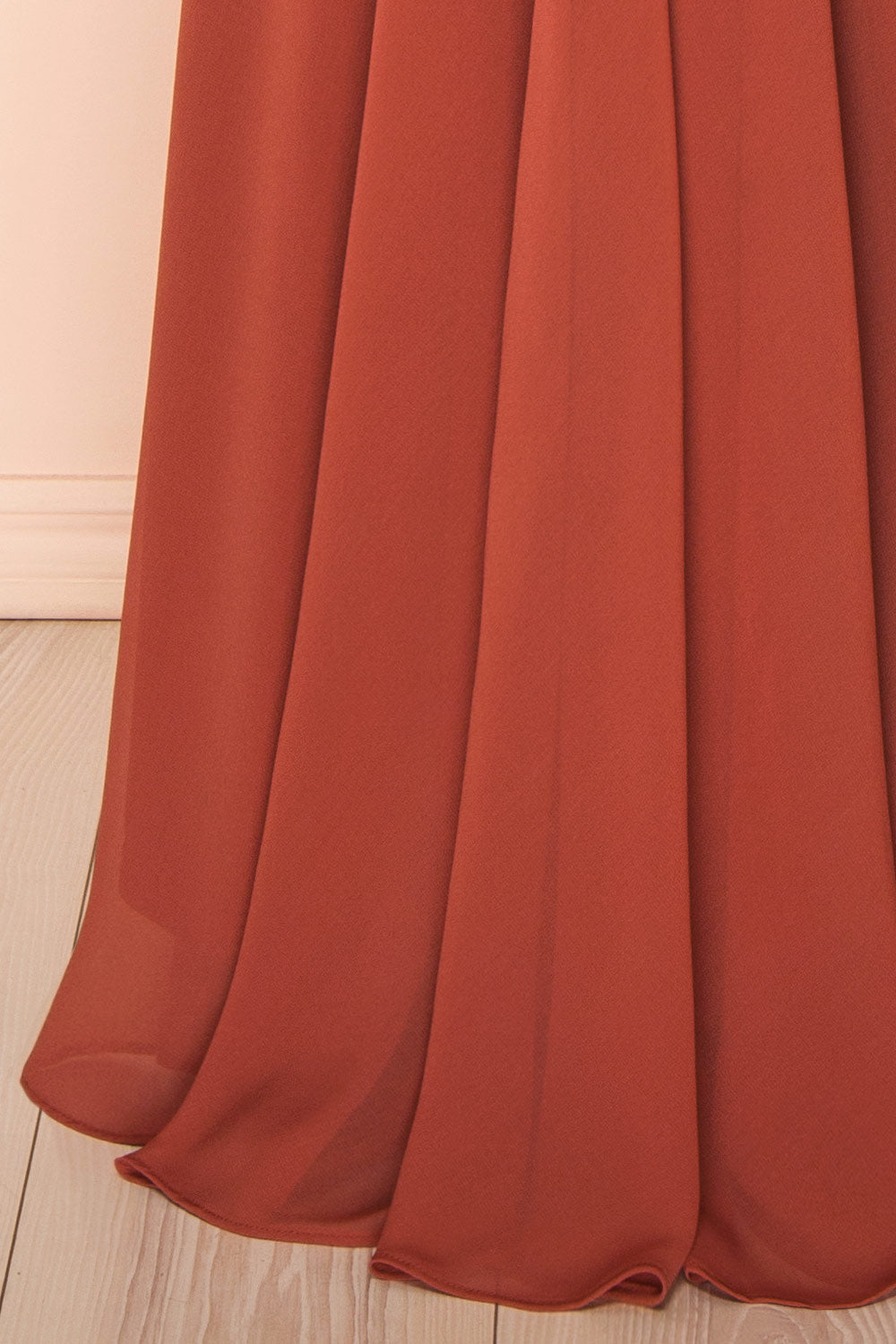 Diana Rust | Exclusive 1861 A-Line Chiffon Dress with Slit
