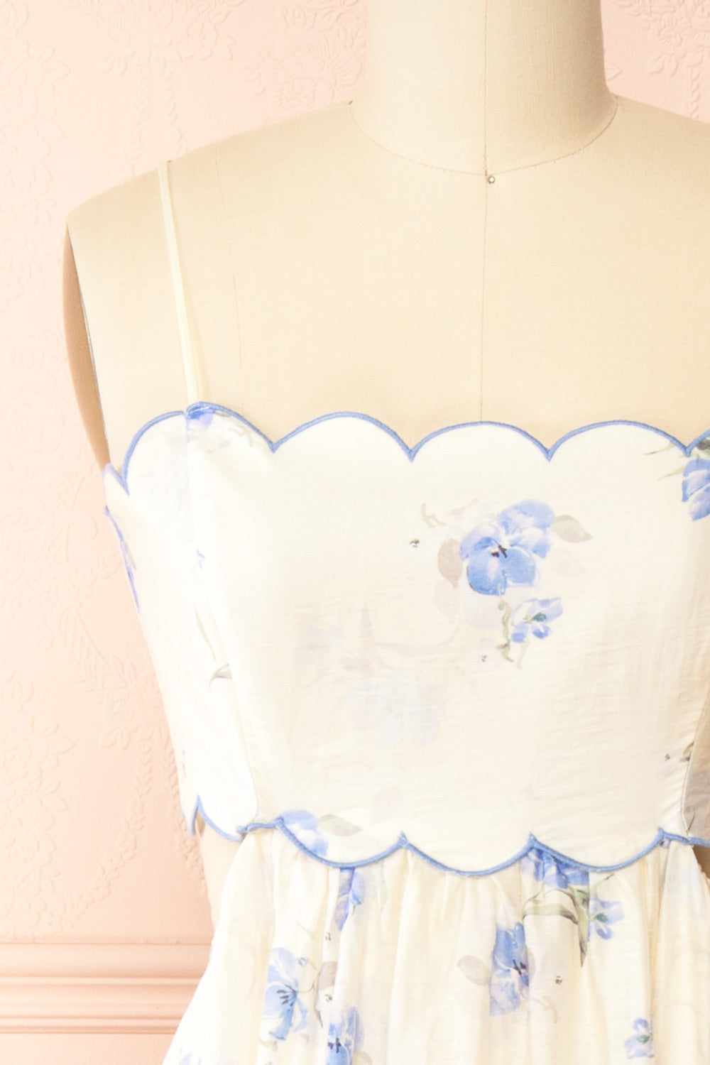 Diandra | Long A-Line Floral Dress with Back Cut-Out