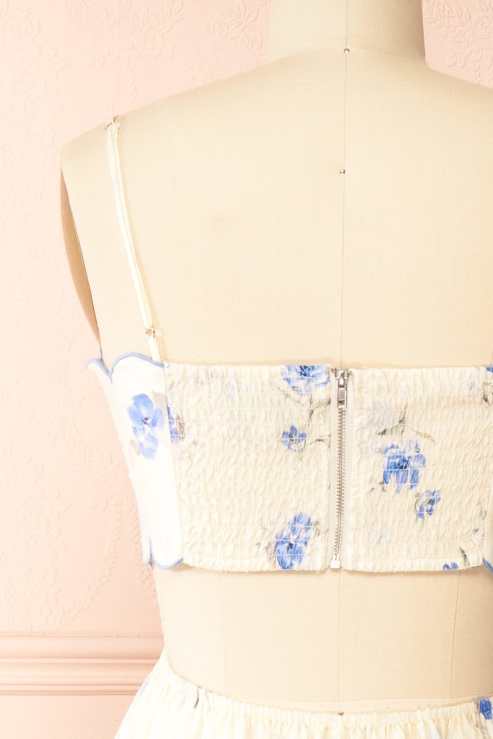 Diandra | Long A-Line Floral Dress with Back Cut-Out