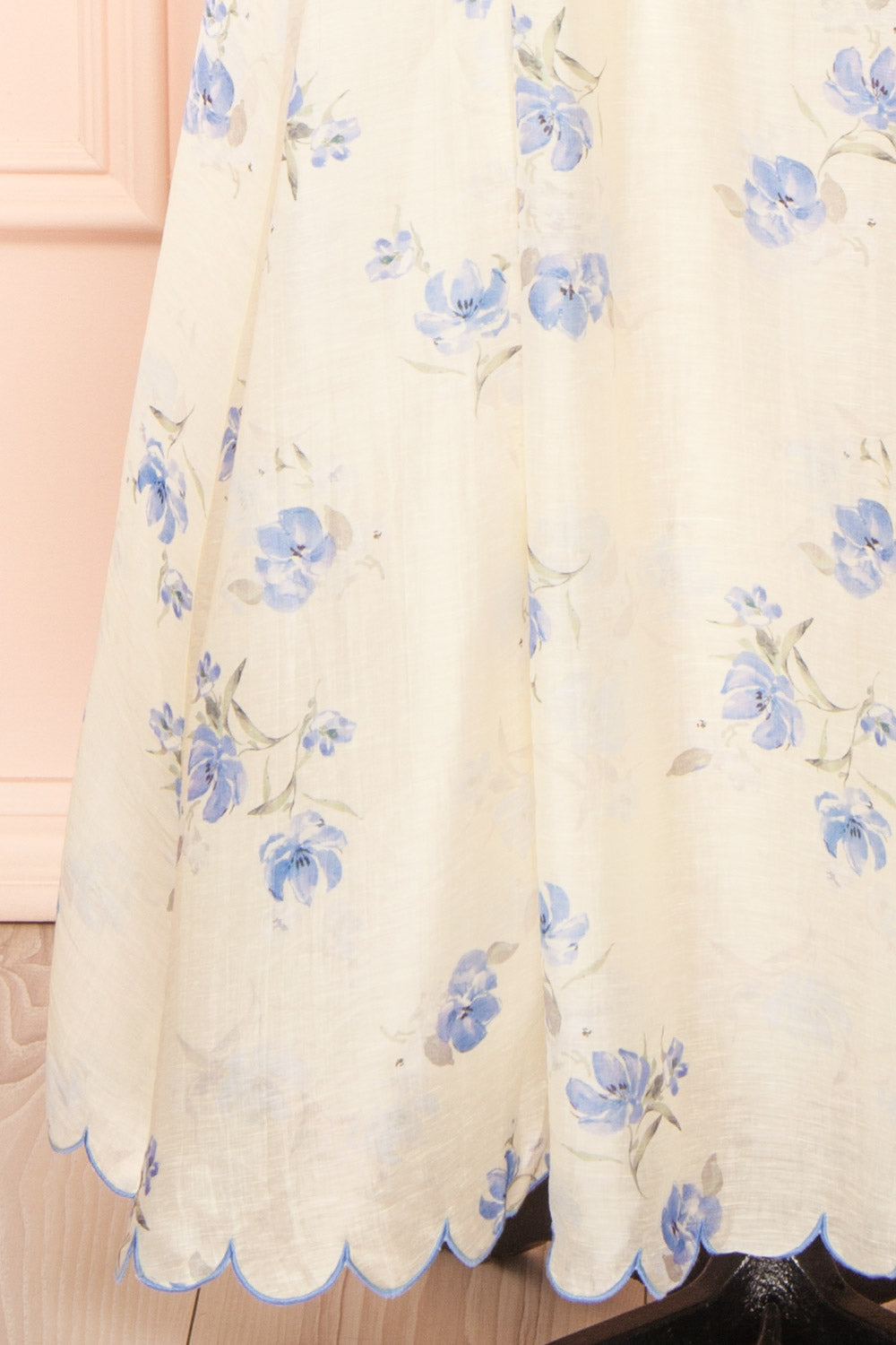 Diandra | Long A-Line Floral Dress with Back Cut-Out