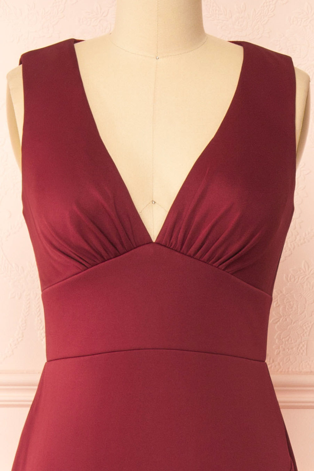 Diaz Burgundy | Maxi Dress with Train