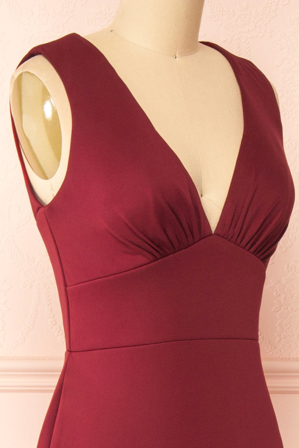 Diaz Burgundy | Maxi Dress with Train