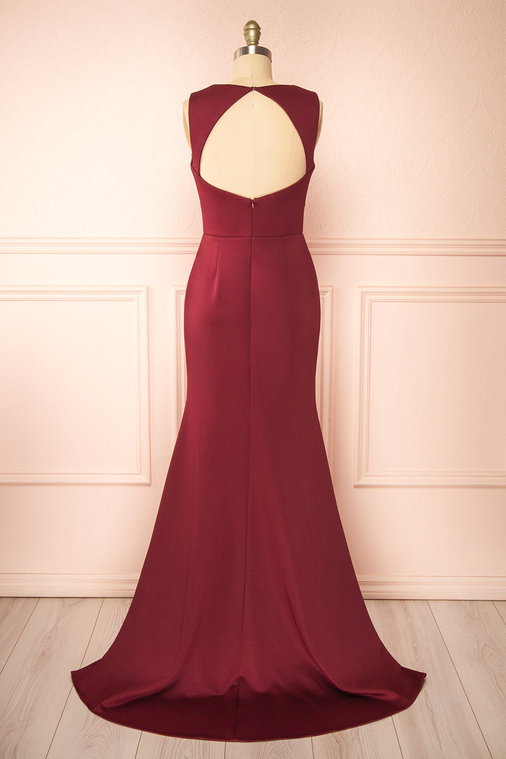 Diaz Burgundy | Maxi Dress with Train