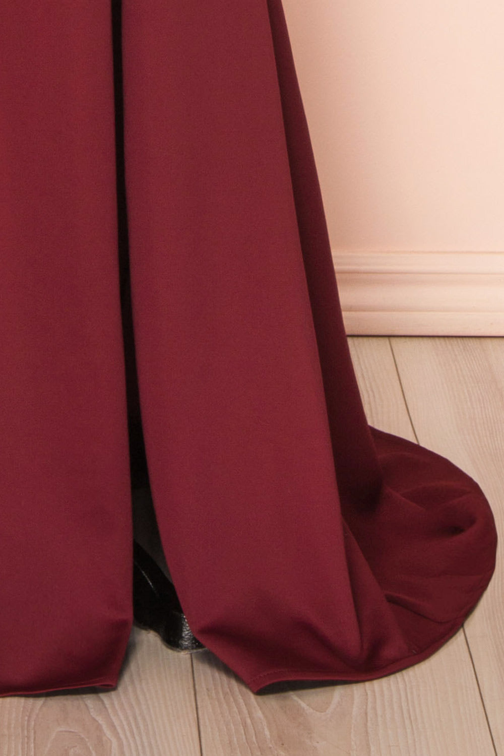 Diaz Burgundy | Maxi Dress with Train
