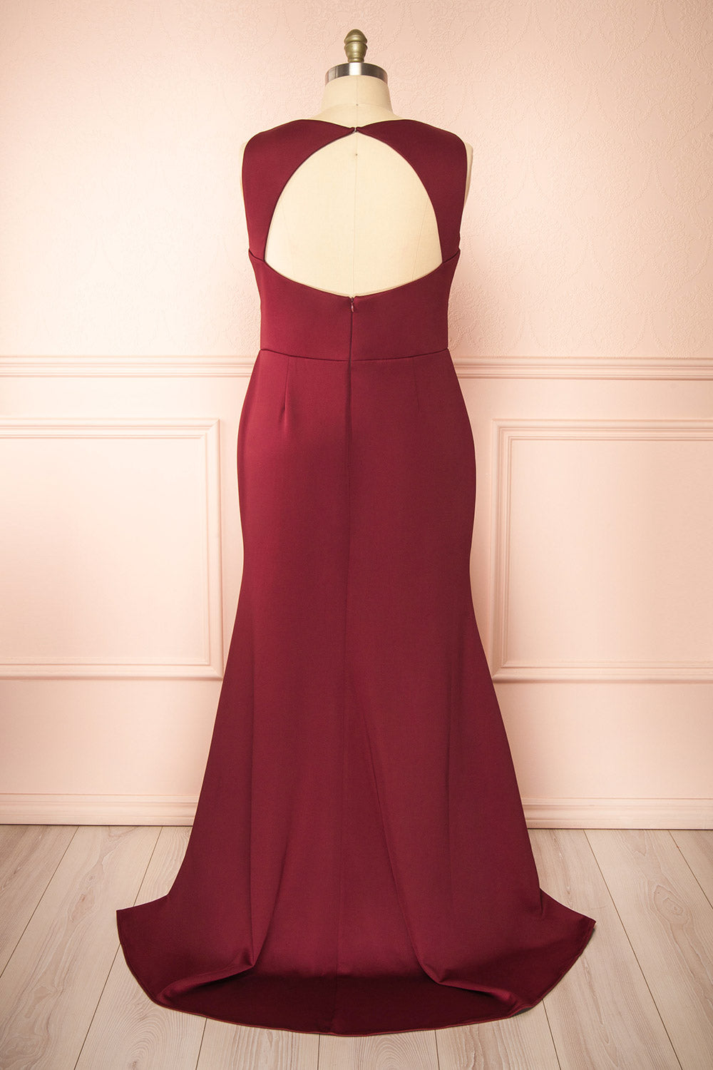 Diaz Burgundy | Maxi Dress with Train