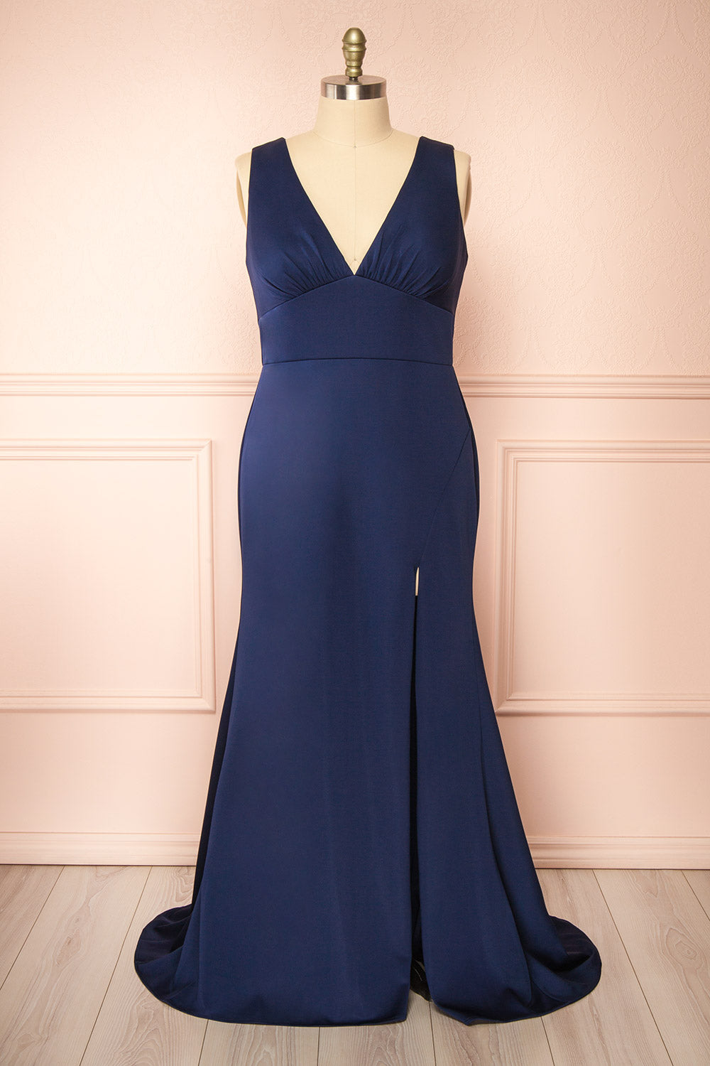 Diaz Navy | Maxi Dress with Train