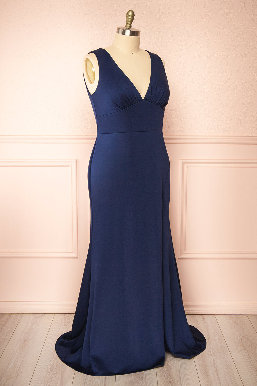 Diaz Navy | Maxi Dress with Train