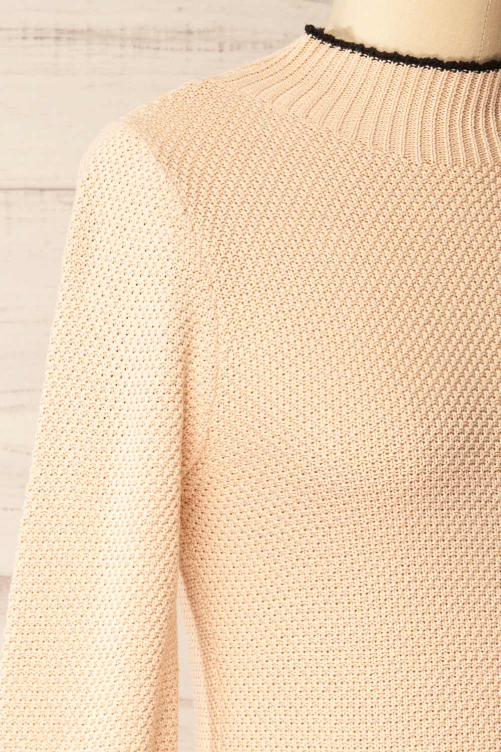 Dublin | Fitted Beige Knitted Short Dress