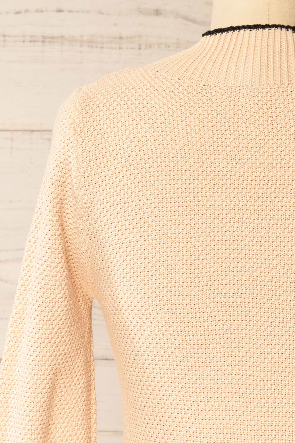 Dublin | Fitted Beige Knitted Short Dress