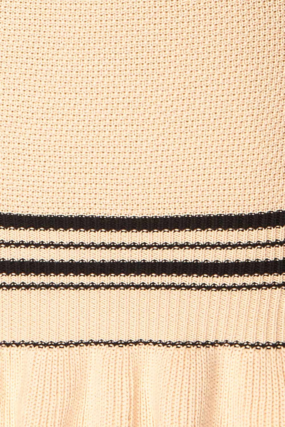 Dublin | Fitted Beige Knitted Short Dress