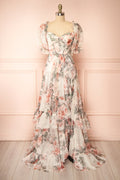 Duchesse | Floral Corset Maxi Dress with Ruffles
