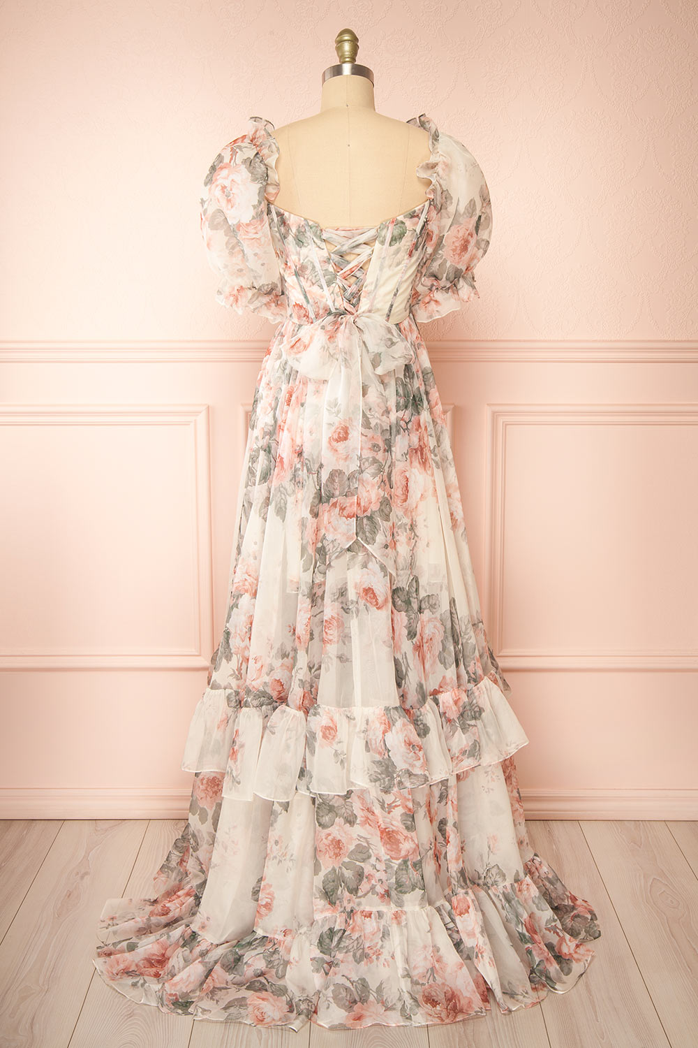 Duchesse | Floral Corset Maxi Dress with Ruffles